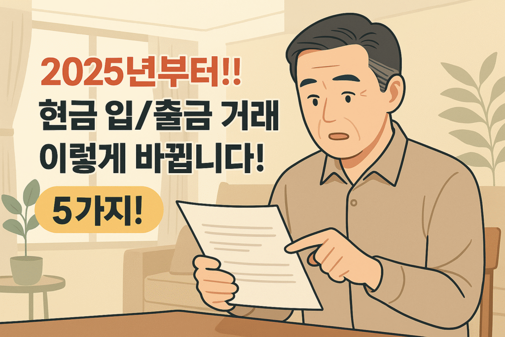 2025년부터!!
현금 입/출금 거래 이렇게 바뀝니다!!
